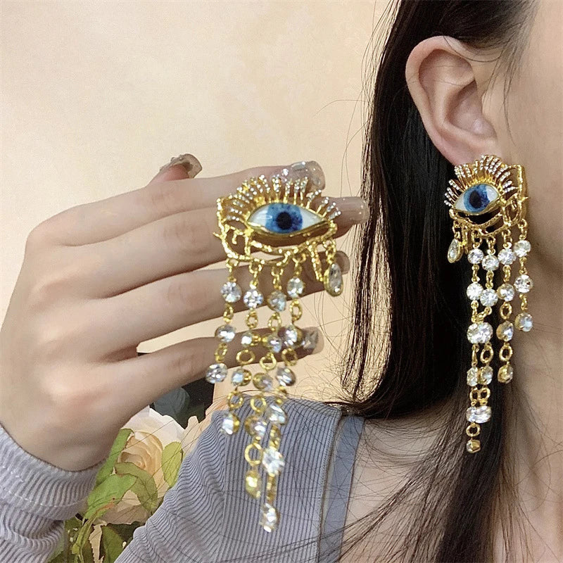 Hazel gold tassel earrings