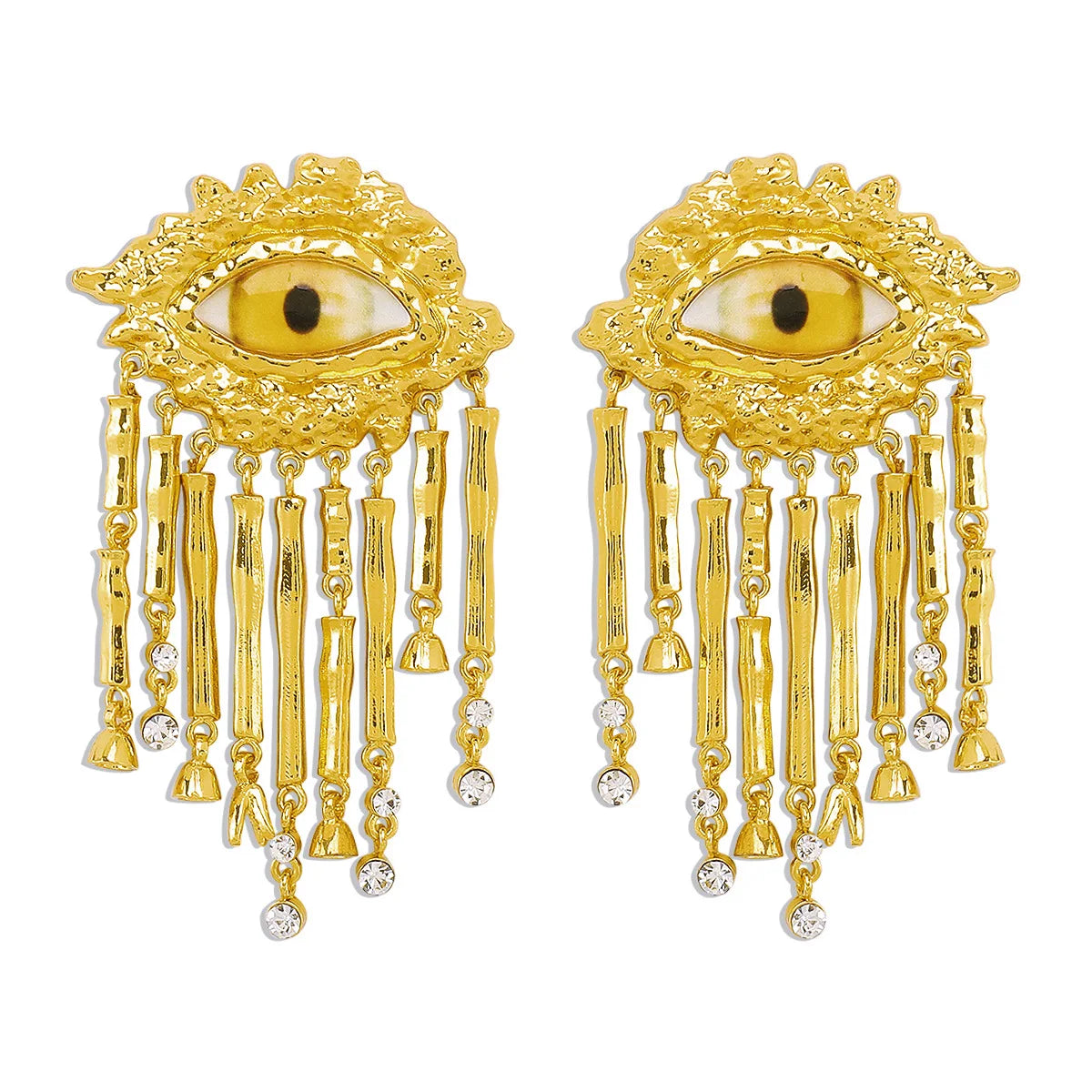 Yellow eye earring
