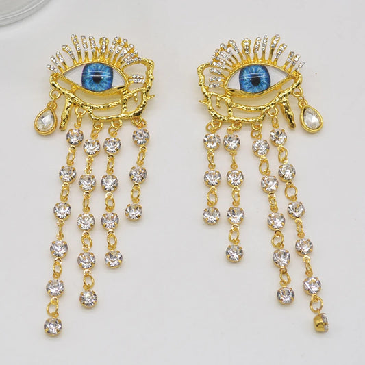 Hazel gold tassel earrings