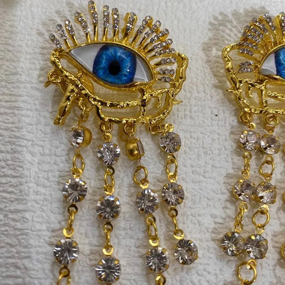 Hazel gold tassel earrings